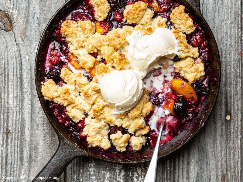 Campfire Berry-Peach Cobbler